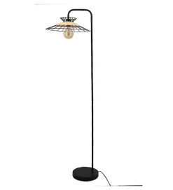 Lampadaire de salon design Manille 163cm rotin naturel compatible LED