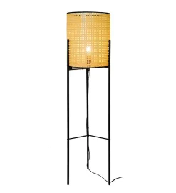 Lampadaire design Bali 135cm cannage naturel compatible LED