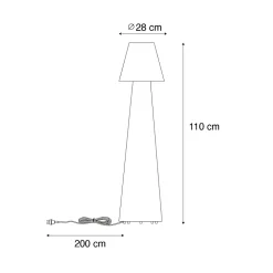 Lampadaire design d'extérieur blanc IP44 - Katrijn