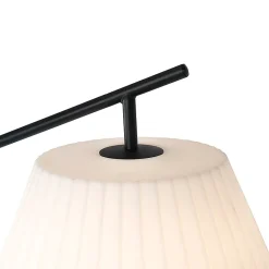 Lampadaire design d'extérieur noir avec abat-jour blanc IP44 - Robbert