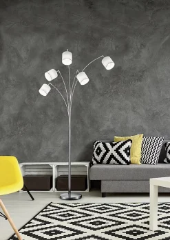 Lampadaire design, Lampadaire arc 5 lampes Tommy, TRIO