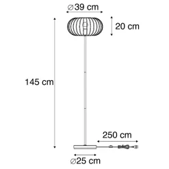 Lampadaire design noir - Johanna
