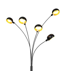 Lampadaire design noir 5 lumières - Sixties