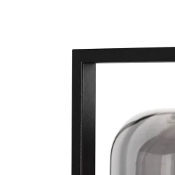 Lampadaire design noir avec verre fumé - Qara Down