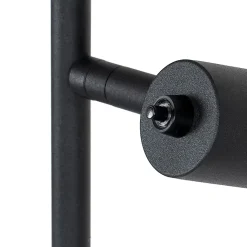 Lampadaire design noir avec or 2 lumières - Stijn