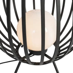 Lampadaire design noir avec opale 70 cm - Angela