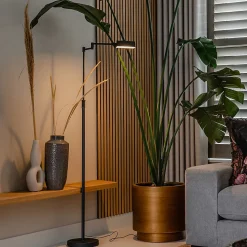 Lampadaire design noir avec LED et variateur tactile - Notia
