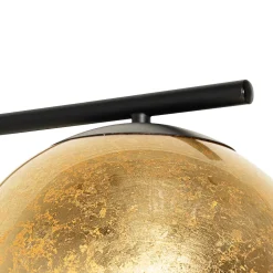 Lampadaire design noir avec verre doré - Bert