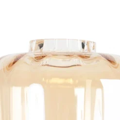 Lampadaire design noir avec verre ambré - Qara