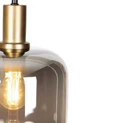 Lampadaire design noir avec verre doré et fumé - Zuzanna