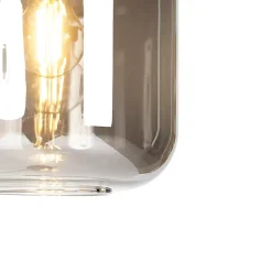 Lampadaire design noir avec verre doré et fumé - Zuzanna