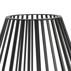 Lampadaire design noir avec opale 110 cm - Angela