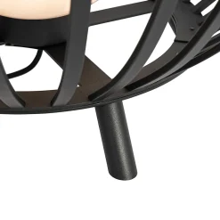 Lampadaire design noir avec opale 110 cm - Angela