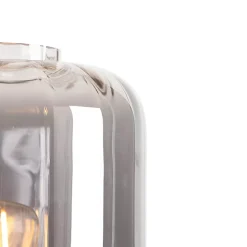 Lampadaire design noir avec verre fumé - Qara