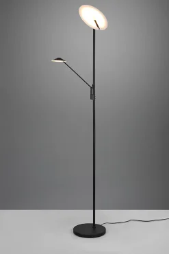 Lampadaire design noir mat avec LED dimmable 30W 2700+3200+4000K- Trio - Brantford