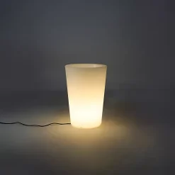 Lampadaire d'extérieur blanc 60 cm pot de fleurs IP44 - Verano