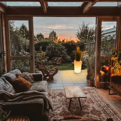 Lampadaire d'extérieur blanc 60 cm pot de fleurs IP44 - Verano