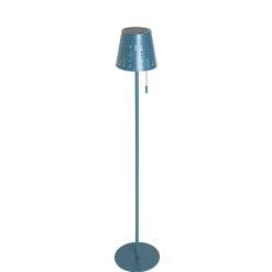 Lampadaire d'extérieur bleu avec LED à 3 niveaux de luminosité sur solaire - Ferre