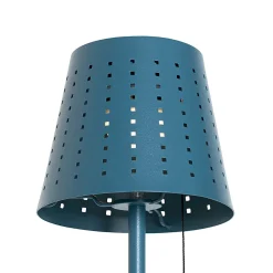 Lampadaire d'extérieur bleu avec LED à 3 niveaux de luminosité sur solaire - Ferre