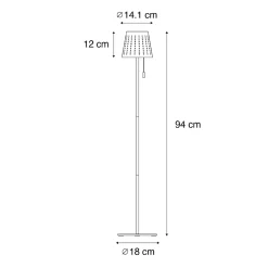 Lampadaire d'extérieur bleu avec LED à 3 niveaux de luminosité sur solaire - Ferre