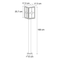 Lampadaire d'extérieur classique noir 100 cm IP44 - Dover