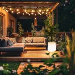 Lampadaire d'extérieur en pot de fleur blanc IP44 - Flowerpot