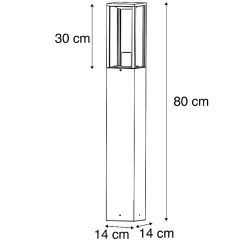 Lampadaire d'extérieur industriel noir 80 cm IP44 - Charlois