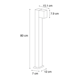 Lampadaire d'extérieur industriel en or antique 80 cm IP44 - Baleno