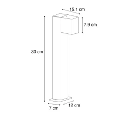 Lampadaire d'extérieur intelligent marron rouille 30 cm IP44 avec WiFi GU10 - Baleno