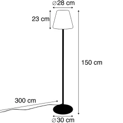 Lampadaire d'extérieur intelligent noir avec Wifi A60 - Virginia
