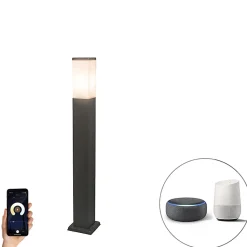 Lampadaire d'extérieur intelligent gris foncé 80 cm avec Wifi P45 - Malios