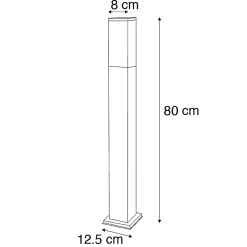 Lampadaire d'extérieur intelligent gris foncé 80 cm avec Wifi P45 - Malios