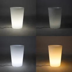 Lampadaire d'extérieur intelligent avec jardinière blanc IP65 avec LED Wifi A60 - Verano