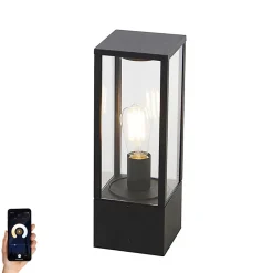 Lampadaire d'extérieur intelligent noir 40 cm IP44 avec WiFi ST64 - Charlois