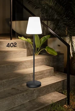 Lampadaire d'extérieur LED solaire et rechargeable RGB Lola slim blanc H.120cm IP65 Newgarden