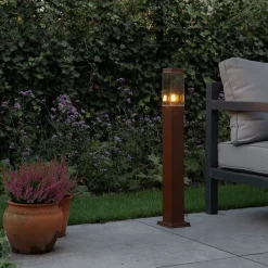 Lampadaire d'extérieur moderne brun rouille 80 cm - Malios