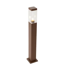 Lampadaire d'extérieur moderne brun rouille 80 cm - Malios