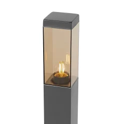 Lampadaire d'extérieur moderne gris foncé avec fumée 80 cm - Malios