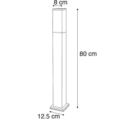 Lampadaire d'extérieur moderne gris foncé avec opale 80 cm IP44 - Malios