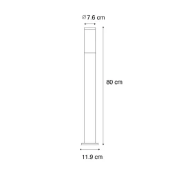 Lampadaire d'extérieur moderne noir 80 cm IP44 - Rox