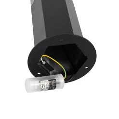 Lampadaire d'extérieur noir avec abat-jour fumé hexagonal 30 cm - Denmark