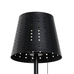 Lampadaire d'extérieur noir avec LED à intensité variable sur 3 niveaux sur énergie solaire - Ferre