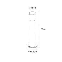Lampadaire d'extérieur noir avec abat-jour fumé 50 cm - Odense
