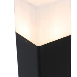 Lampadaire d'extérieur noir avec abat-jour blanc opale 70 cm - Danemark