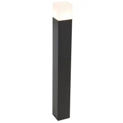 Lampadaire d'extérieur noir avec abat-jour blanc opale 70 cm - Danemark