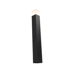 Lampadaire d'extérieur noir avec abat-jour blanc opale 70 cm - Danemark
