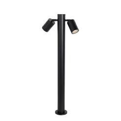 Lampadaire d'extérieur noir 80 cm IP44 réglable 2 lumières - Duo