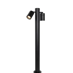 Lampadaire d'extérieur noir 80 cm IP44 réglable 2 lumières - Duo