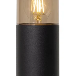 Lampadaire d'extérieur noir avec abat-jour fumé 30 cm IP44 - Odense