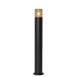 Lampadaire d'extérieur noir avec abat-jour fumé 70 cm - Odense